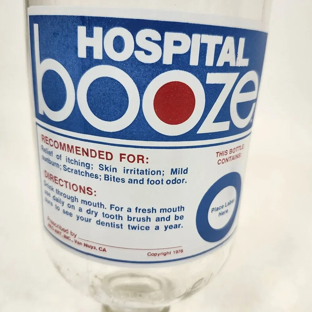 Hospital Booze Personalized Decanter Neo-Art Inc Box VTG 1970s Novelty Barware